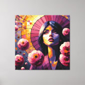 Bloemenvrouw Canvasprint Canvas Afdruk (Voorkant)