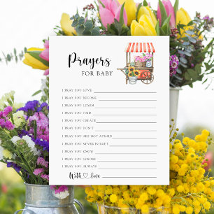 Bloemenwagen baby shower - Bidden voor baby