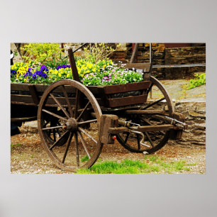 Bloemenwagen Poster