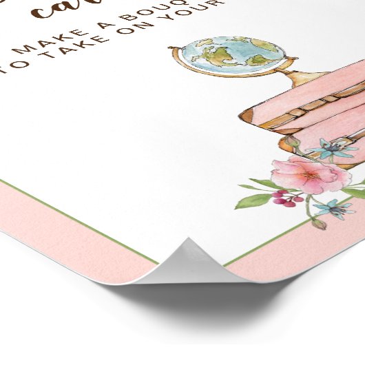 Bloemenwagen teken Reizen Vrijgezellenfeest teken Poster (Hoek)