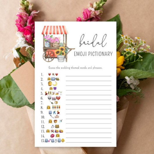 Bloemenwagen - vrijgezellenfeest emoji pictionary