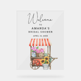 Bloemenwagen Vrijgezellenfeest Welkomstbord Acryl Bord