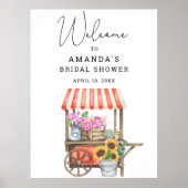 Bloemenwagen Vrijgezellenfeest Welkomstbord Poster (Voorkant)