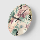 BLOEMENWANDKLOK RONDE KLOK (Hoek)