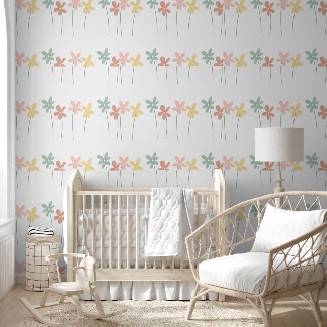 Bloemenwandpapier behang (Kinderen)