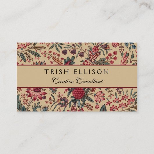 Bloemenwandtapijt Naaldwerk Flower Art Visitekaartje (Voorkant)