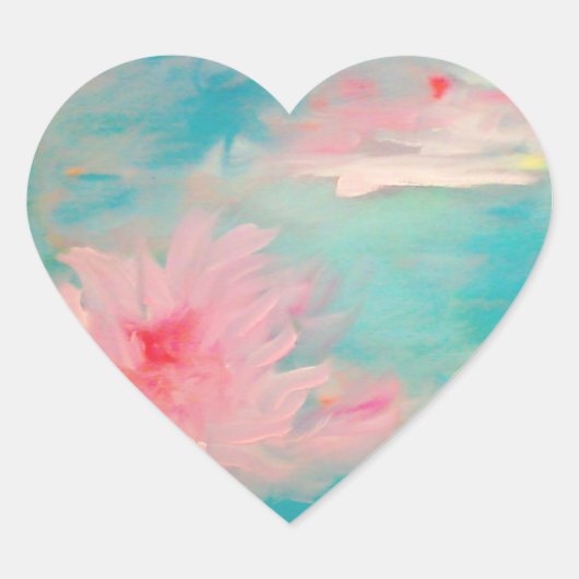 bloemenwater hart sticker (Voorkant)