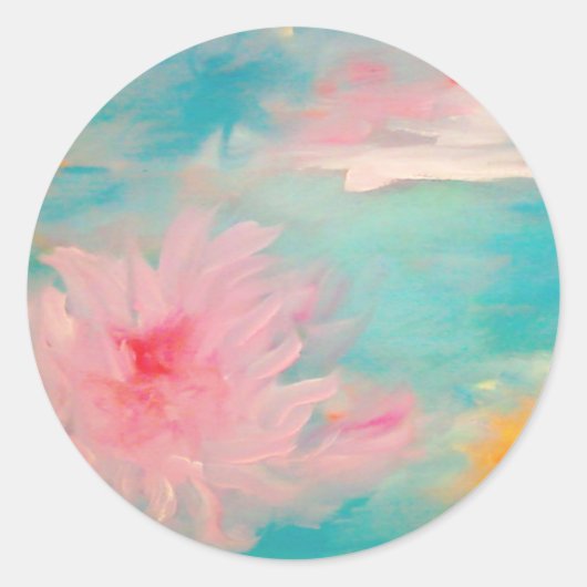 bloemenwater ronde sticker (Voorkant)