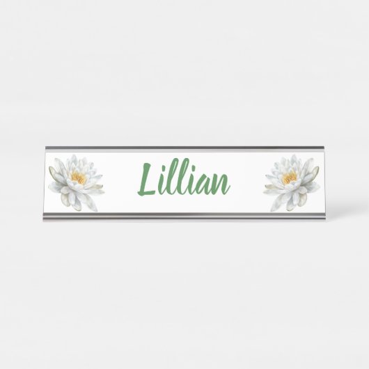 bloemenwaterlelie bureau naambordje (Voorkant)