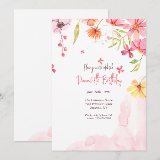 Bloemenwaterval  kaart (Voorkant / Achterkant)