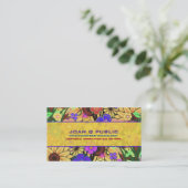 bloemenweefpatroon visitekaartje (Staand voorkant)