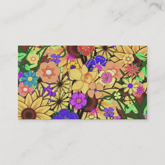 bloemenweefpatroon visitekaartje (Achterkant)