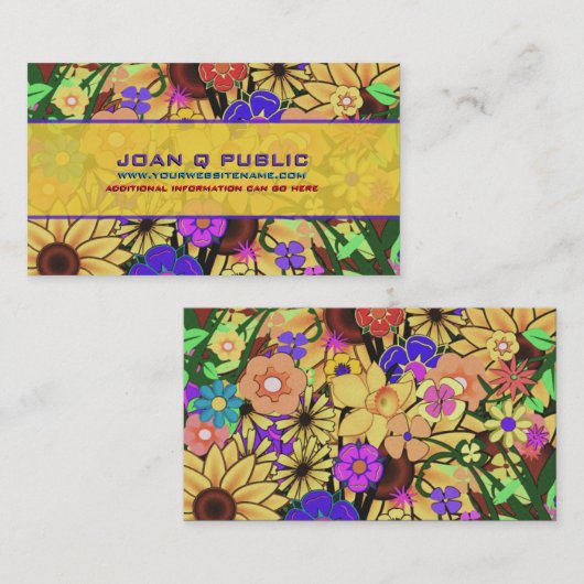 bloemenweefpatroon visitekaartje (Voorkant / Achterkant)