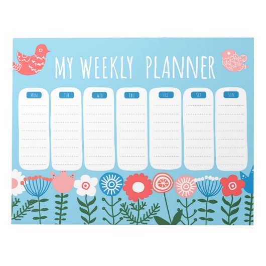 Bloemenweekplanner Notitieblok (Voorkant)