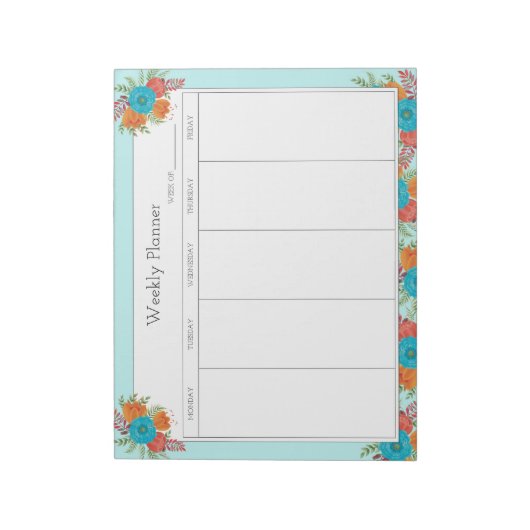 Bloemenweekplanner Notitieblok (Linkerzijde)