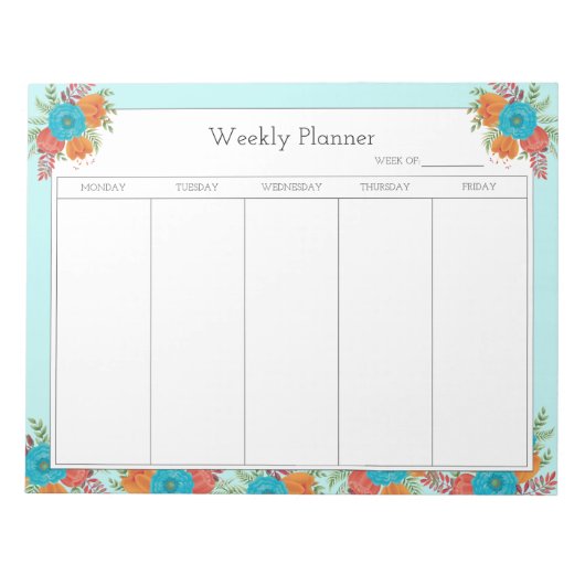 Bloemenweekplanner Notitieblok (Voorkant)