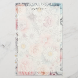 Bloemenweelde Elegante gedempte Klassieke bloemmot Briefpapier