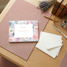 Bloemenweelde Elegante Gedempte Klassieke Bloemmot Notitiekaartje
