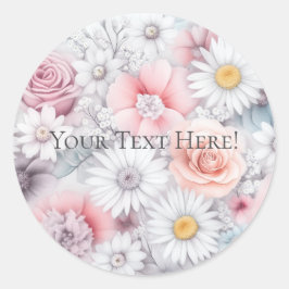 Bloemenweelde Elegante Gedempte Klassieke Bloemmot Ronde Sticker
