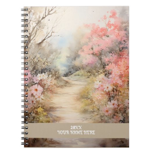 Bloemenweg Roze Notitieboek (Voorkant)