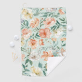Bloemenweide Aquarel Blauw Bloempatroon Golfhanddoek (Insitu)