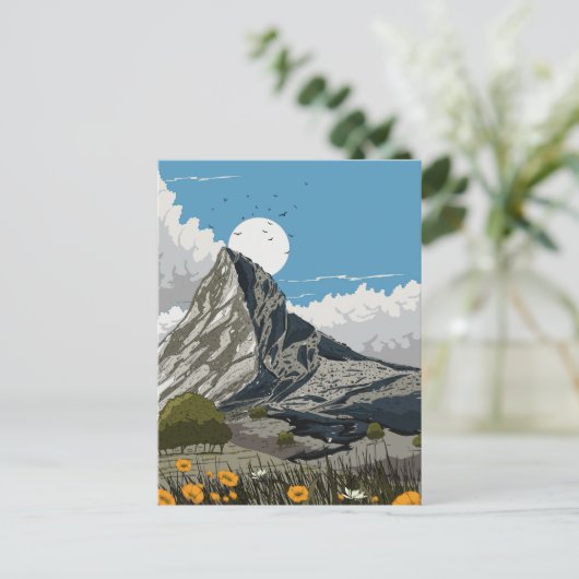 Bloemenweide Berg Briefkaart (Staand voorkant)