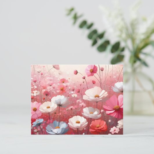 Bloemenweide esthetische briefkaart (Staand voorkant)