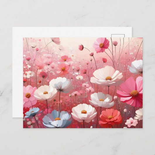 Bloemenweide esthetische briefkaart (Voorkant / Achterkant)