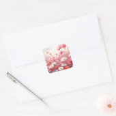Bloemenweide esthetische  vierkante sticker (Envelop)