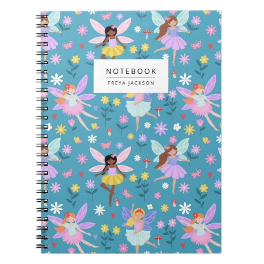 Bloemenweide Feeënpatroon Notitieboek (Voorkant)