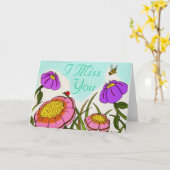 Bloemenweide "Ik mis je" Kaart (Gele Bloem)