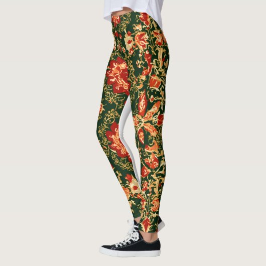 "Bloemenweide Leggings: origineel groen design" Leggings (Links)