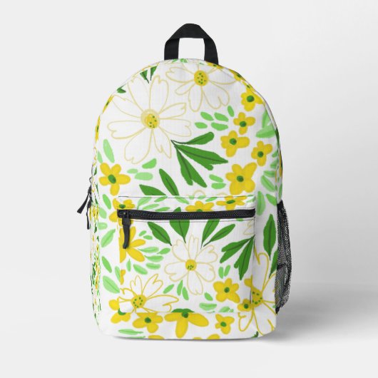Bloemenweide patroon bedrukte rugzak (Voorkant)