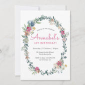 Bloemenweide verjaardagsuitnodiging kaart (Voorkant)