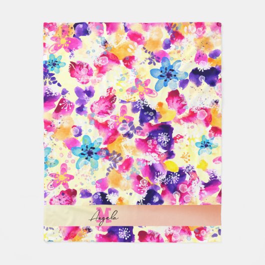Bloemenweide Vervallen Bloemen Fleece Deken (Voorkant)