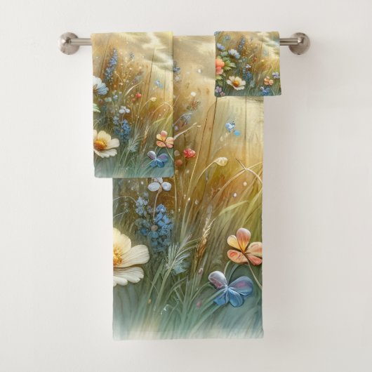 Bloemenweide Vlindertuin Bad Handdoek (Insitu)
