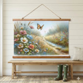Bloemenweide Vlindertuin Hangend Wandkleed