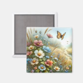 Bloemenweide Vlindertuin Magneet (Voorkant / Achterkant)