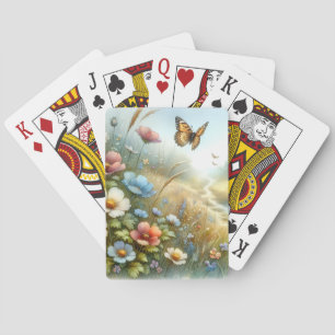 Bloemenweide Vlindertuin Pokerkaarten