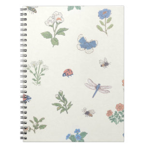 Bloemenweidepatroon Botanische tuin Bloemmotief Notitieboek