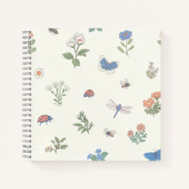 Bloemenweidepatroon Botanische tuin Bloemmotief Notitieboek
