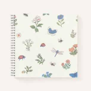 Bloemenweidepatroon Botanische tuin Bloemmotief Notitieboek