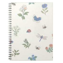 Bloemenweidepatroon Botanische tuin Bloemmotief Notitieboek