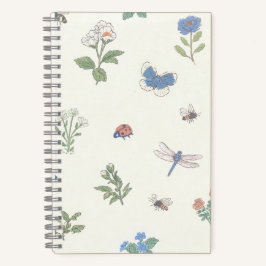Bloemenweidepatroon Botanische Tuin Bloemstuk Notitieboek
