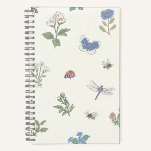 Bloemenweidepatroon Botanische Tuin Bloemstuk Notitieboek