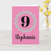 Bloemenwenskaart van de Verjaardag van het meisje Kaart (Gele Bloem)