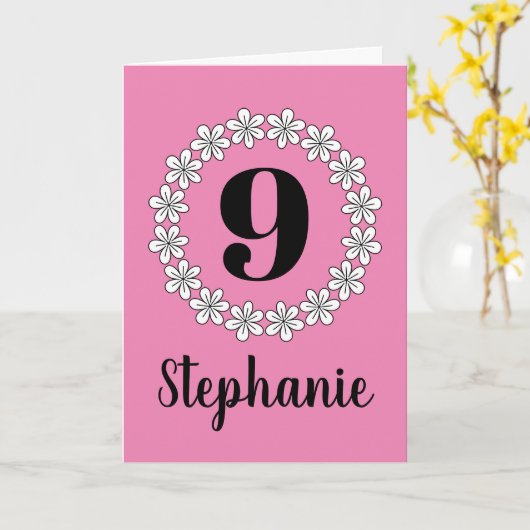 Bloemenwenskaart van de Verjaardag van het meisje Kaart (Gele Bloem)