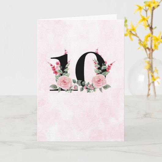 Bloemenwerk 10 - Jubileum Kaart (Gele Bloem)