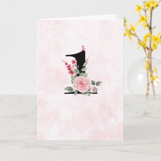 Bloemenwerk 1 - Jubileum Kaart (Gele Bloem)