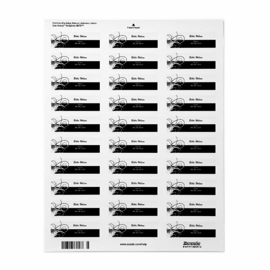 Bloemenwervelingen Adreslabel Etiket (Full Sheet)